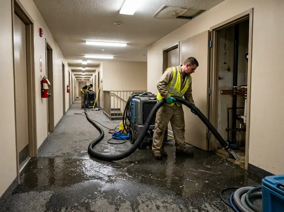 multi-unit-apartment-hallway-f-005 — frequently asked questions, Emergency Burst Pipe Water Extraction & Removal in Delavan…
